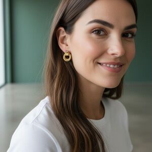 Gold Textured Layered Mini Hoop Earrings